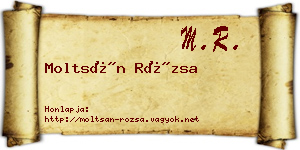 Moltsán Rózsa névjegykártya